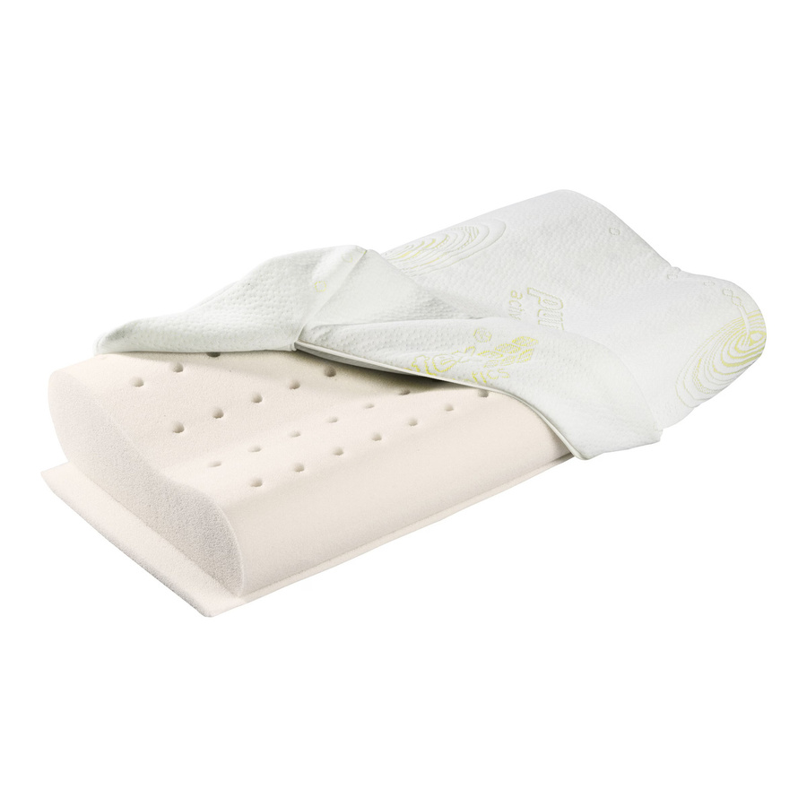 Visko-Nackenstützkissen Premium von Moderne Hausfrau aus Memory Foam in Weiß und Grün, allergikerfreundlich mit Viscose - Bild 2