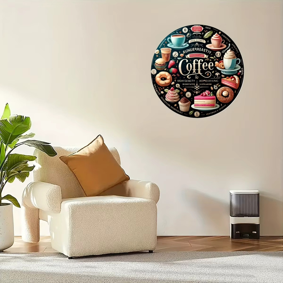 Potdemiel Metallschild Kaffee und Dessert Retro Wandkunst, B/H: 20,3 x 20,3 cm, Mehrfarbig - Bild 6