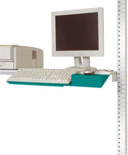 Manuflex Tastaturträger ZB3550.5021 für PACKPOOL mit Mausfläche in Wasserblau RAL 5021 aus Stahl - Bild 1