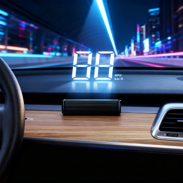Neues HUD-Display für die Windschutzscheibenprojektion mit GPS-Tachometer und digitaler Anzeige in Schwarz für Autos und LKWs - Bild 1