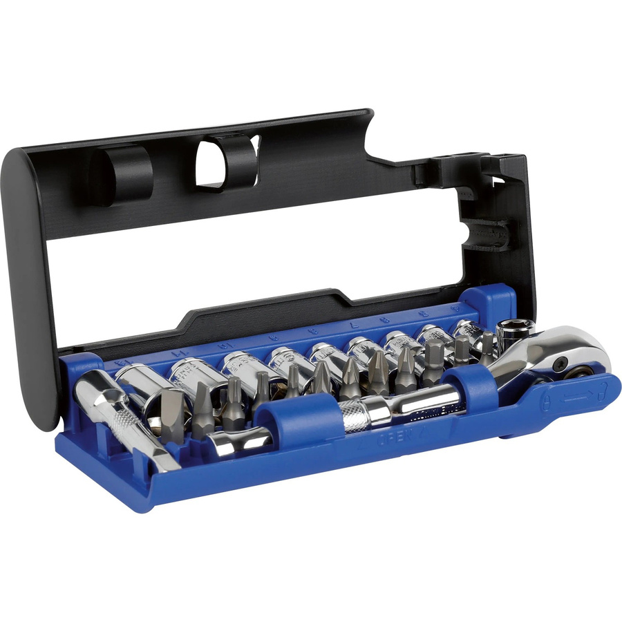 LUX-TOOLS 24-tlg. Nuss-Set 1/4 Zoll aus Chrom-Vanadium-Stahl in Blau und Mehrfarbig - Bild 2