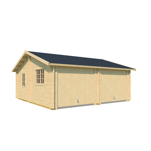 Lasita Maja Doppel-Holzgarage Falkland mit Schwingtor in Natur, B/T: 575 x 575 cm - Bild 3