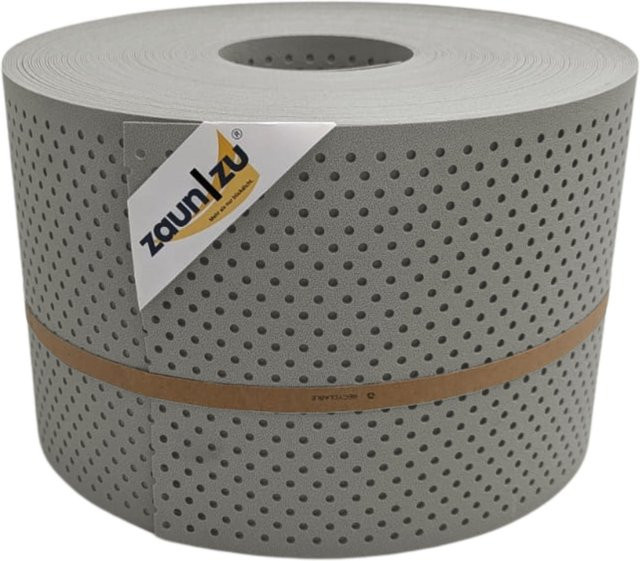 zaun zu Sichtschutzstreifen PP Premium gelocht semi-transparent Steingrau 50m - Bild 1