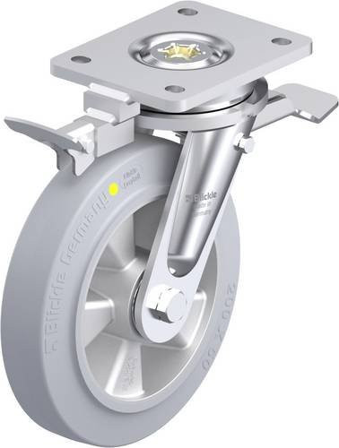 Blickle Schwerlast-Lenkrolle LO-ALEV 200K-ST-SG-AS-RI4 in Grau mit Aluminium-Komponenten, Rad-Durchmesser: 200 mm, Tragfähigkeit: 450 kg - Bild 1