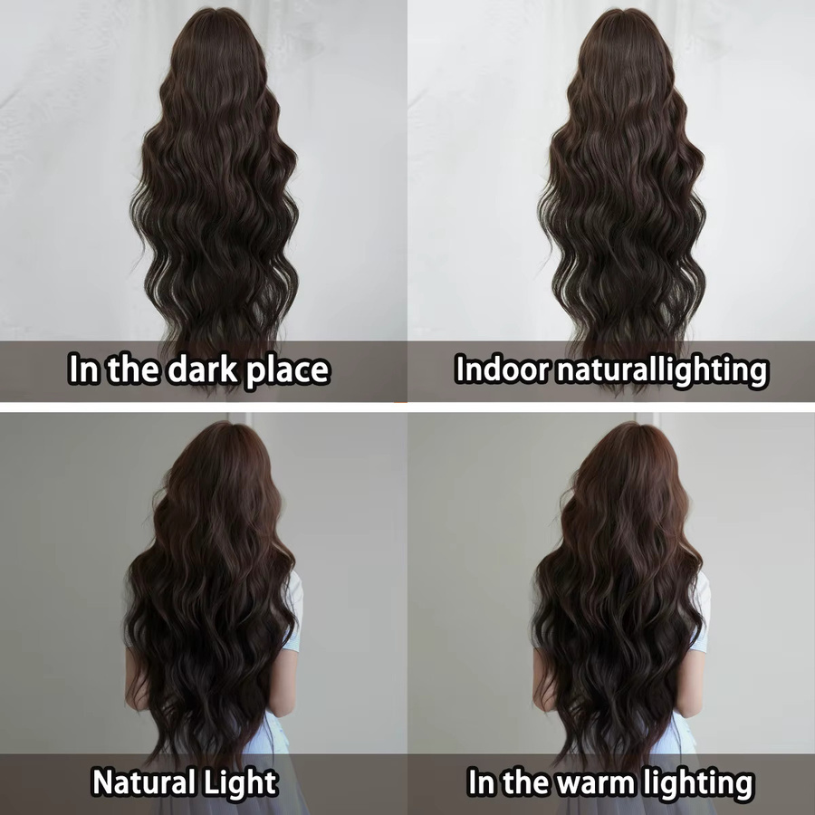 7JHH WIGS Perücke, Lange Wasserwellen, Mokkabraun, Damen - Bild 4