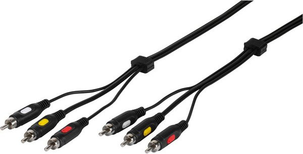 Vivanco Cinch-Videoverbindung Stereo RCA in Schwarz, 2 m - Bild 1