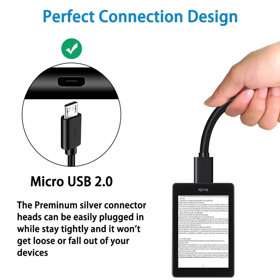 NNBILI Micro-USB-Kabel für Schnellladung und Datenübertragung, Schwarz - Bild 3