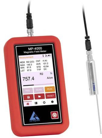 PCE Instruments Magnetfeldmessgerät LM-MP4000-4T mit Transversalsonde in Rot für DC und AC 0 bis 40000 A/cm - Bild 1