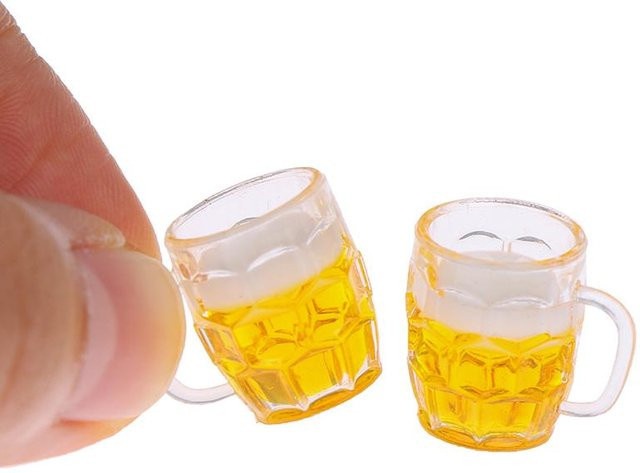 Yiran toy 1 Puppenhaus Miniatur Bierflasche Eimer Eiswürfel Becher Zubehör - Bild 1