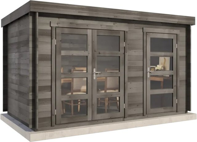 Alpholz Gartenhaus Set Paloma Grande Imprägniert in Grau mit Dacheindeckung und Fußboden B/T/H: 404 x 234 x 228 cm - Bild 1