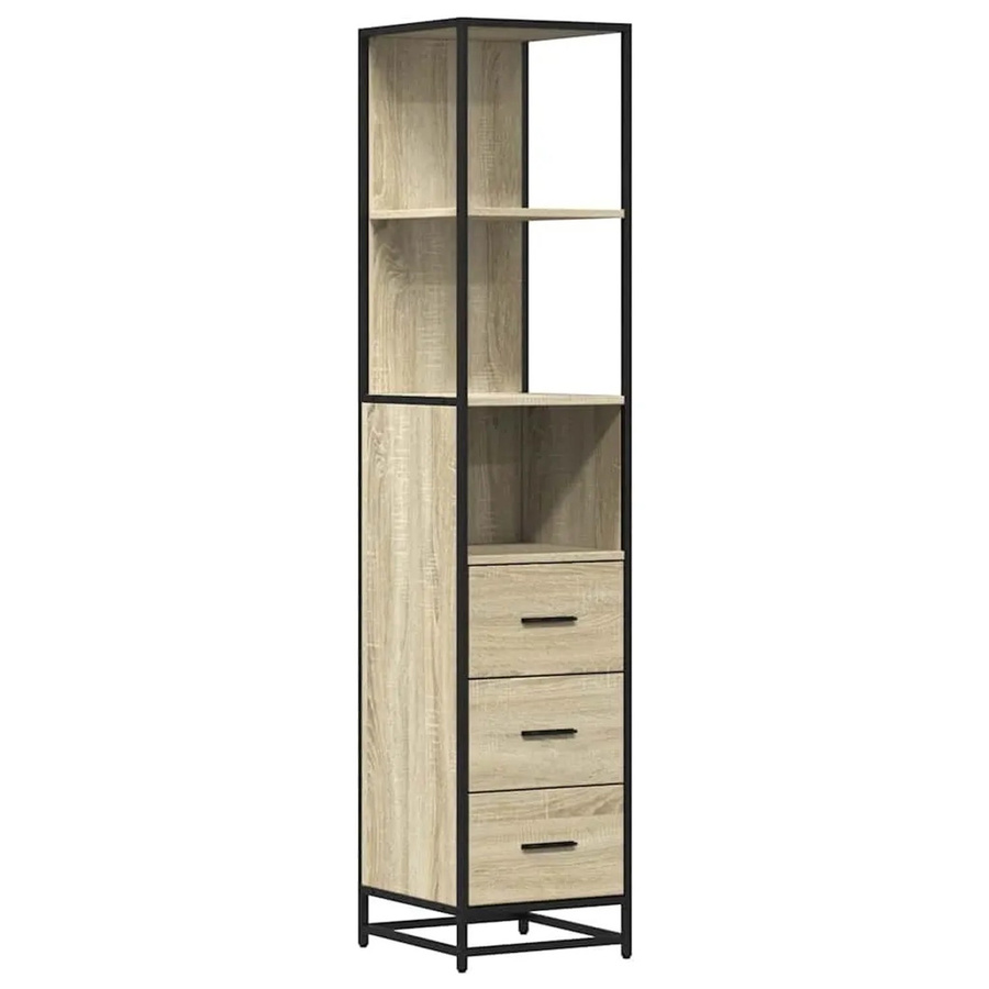 vidaXL Badschrank Sonoma-Eiche in Braun, Wandmontage im Industrial-Design, B/T/H: 35 x 37,5 x 166 cm - Bild 2