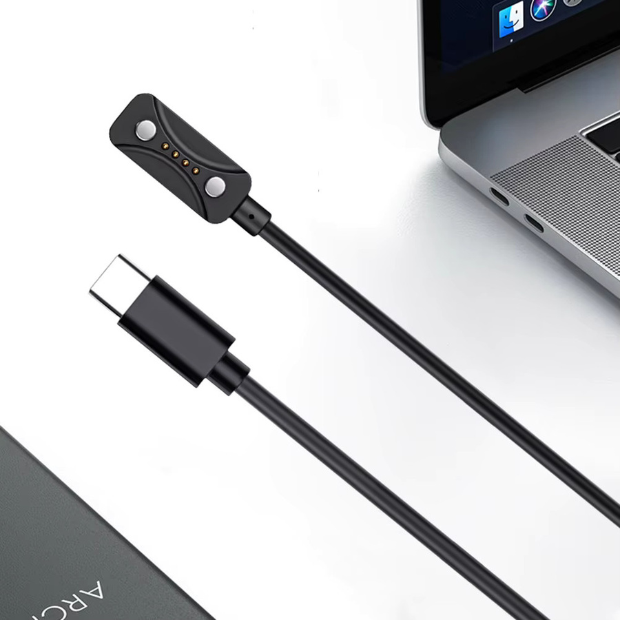 ALLOET USB-C Ladekabel Schwarz, 1m Tragbarer Stromadapter für Polar Vantage M3, Polar Vantage V3, Polar Pacer und Polar Pacer Pro - Bild 3