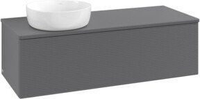V&B Waschtischunterschrank Antao mit Frontstruktur, Anthrazit lackiert, B/T/H: 120 x 36 x 50 cm - Bild 1