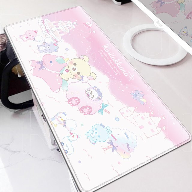 Riccu Anime Mauspad Rilakkuma Kawaii Schreibtischmatte für Gamer und Büro, B/T: 80 x 30 cm - Bild 1