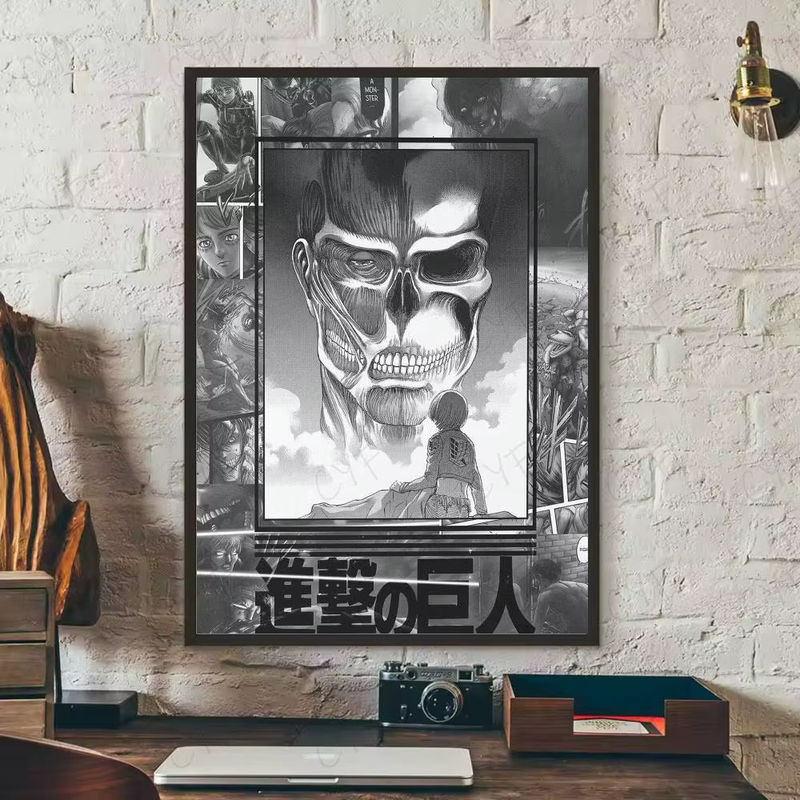 Aniome Angriff auf Titan Wandkunstdruck als klebriges Poster, mehrfarbig, rechteckig, Hochformat - Bild 6