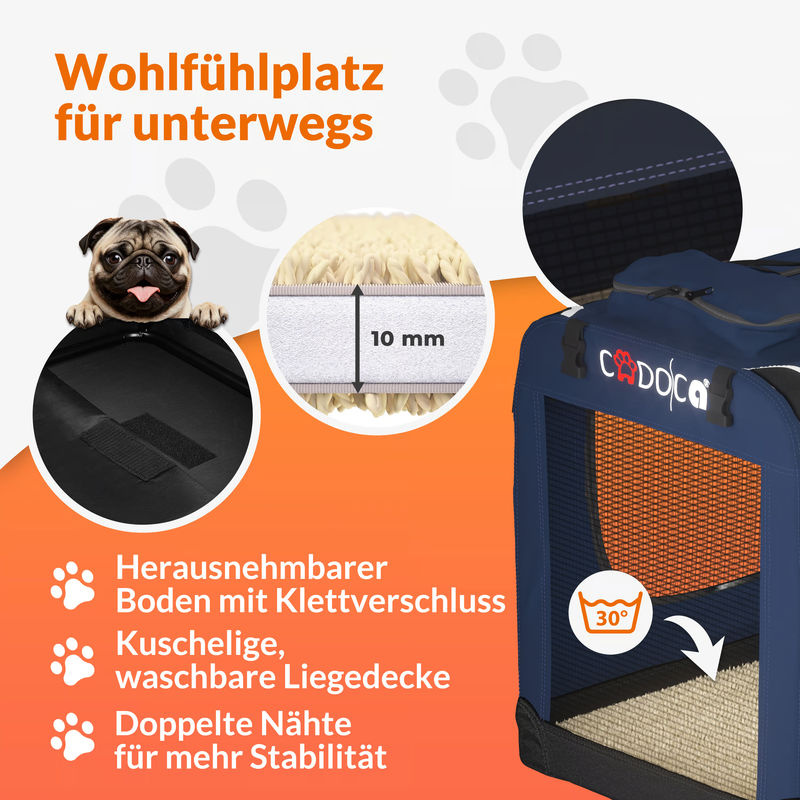 CADOCA Hundebox faltbar XL Blau, B/T/H: 82 x 58 x 58 cm - Bild 3