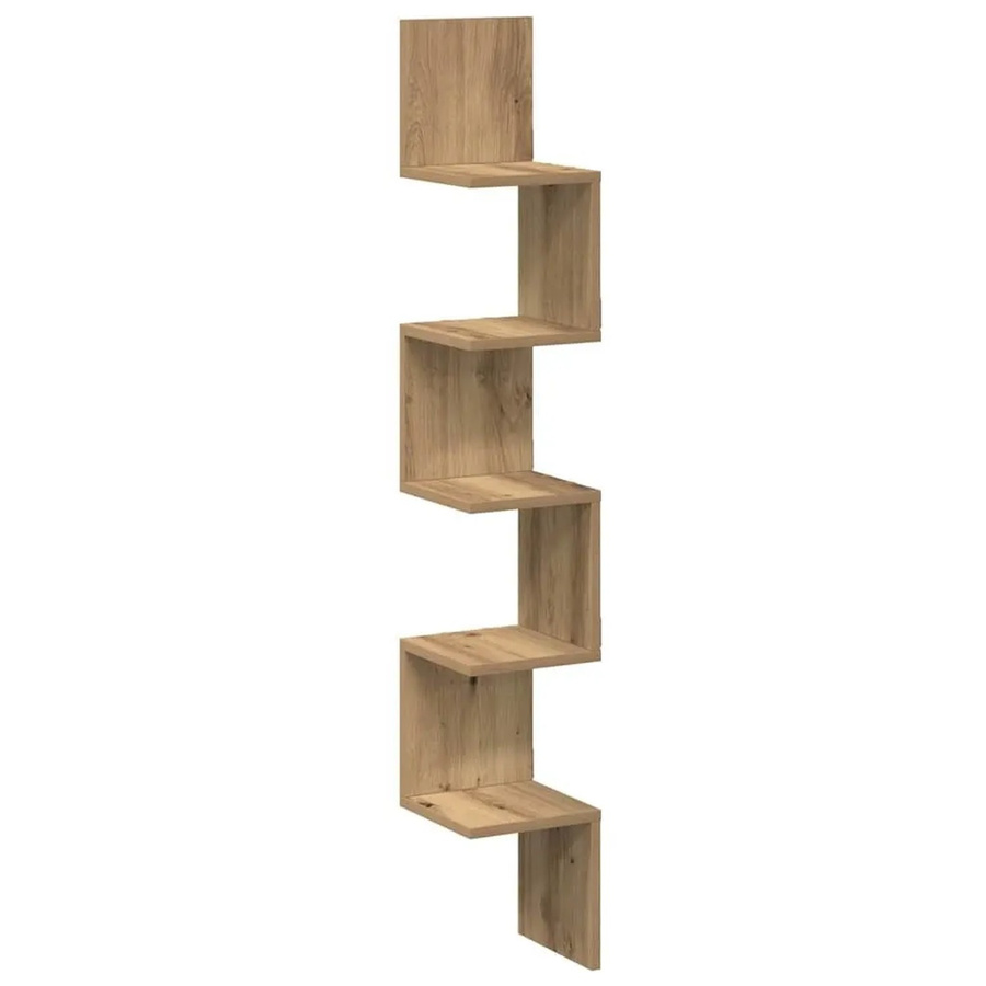 vidaXL Wand-Eckregal Artisan-Eiche in Braun aus Holzwerkstoff, B/T/H: 20 x 20 x 127,5 cm - Bild 2