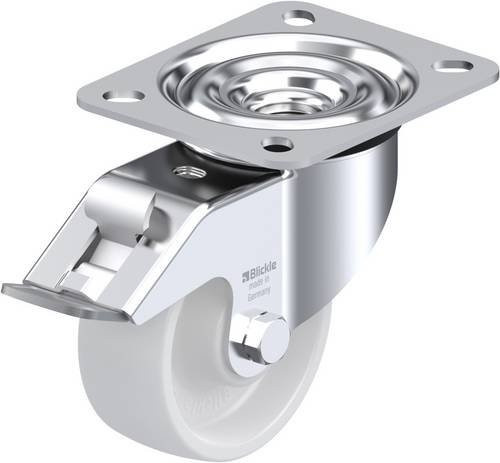 Blickle Lenkrolle LE-PO 80R-FI mit Feststeller, Farbe Weiß, Rad-Durchmesser: 80 mm, Tragfähigkeit: 150 kg - Bild 1