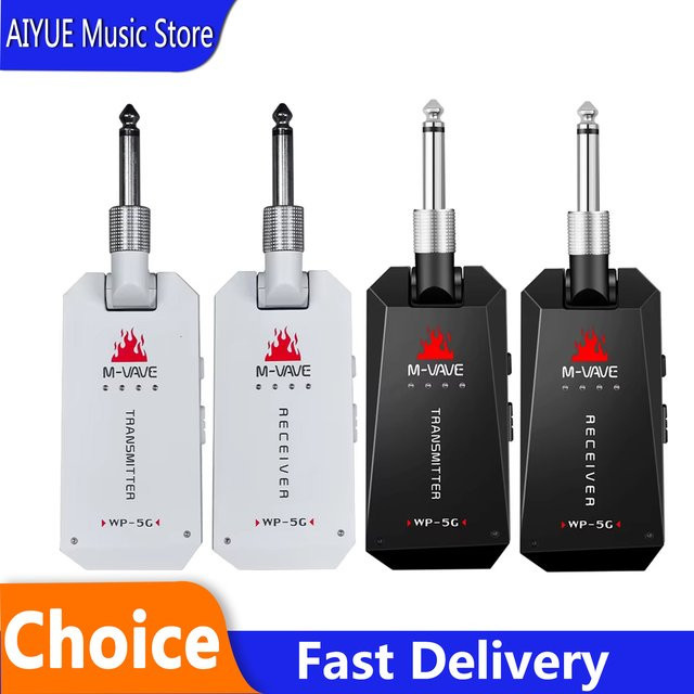 M-VAVE WP-5G 5,8G Kabelloses Gitarrensystem in Schwarz mit USB-C Anschluss für Gitarrenverstärker - Bild 1