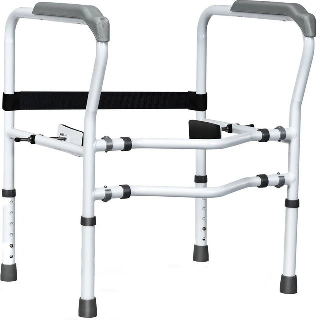 Costway Aufstehhilfe für die Toilette in Weiß und Grau, belastbar bis 136 kg, B/T/H: 48 x 65 x 84 cm - Bild 1