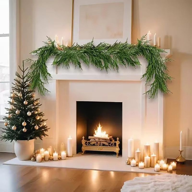 JUSTINLAU Künstlicher Norfolk-Baum in Grün zur Weihnachtsdekoration und Kamindekoration - Bild 3