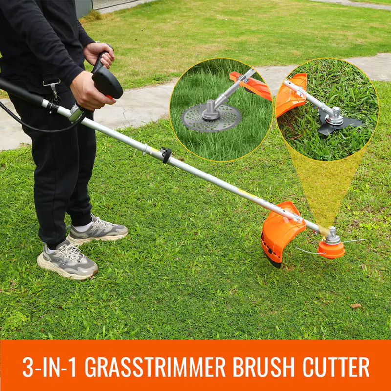 CONENTOOL 3-in-1 Benzin-Rasenmäher und Multifunktions-Freischneider mit 52cc 2-Takt Motor, 2500W, Orange - Bild 2