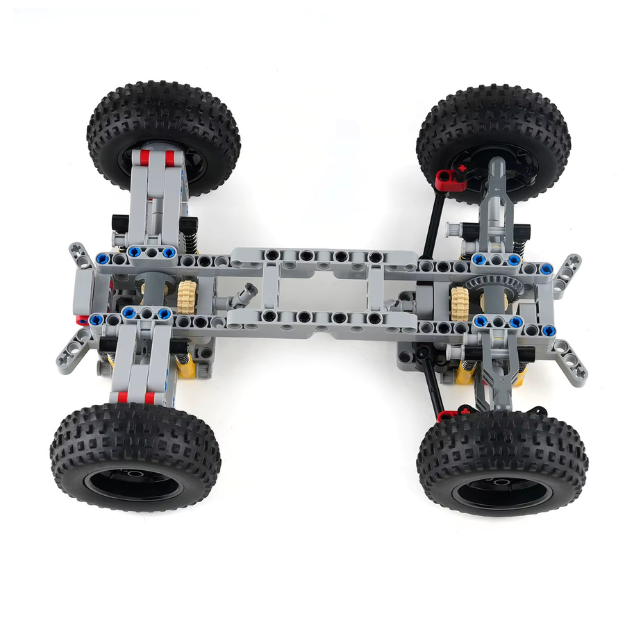 Stemedu MOC 4WD Allradantrieb Bausteine Set mit unabhängiger Federung und Differential Chassis in Mehrfarbig - Bild 3