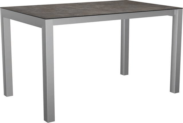 Stern Ausziehtisch Silverstar Stone in Grau mit Edelstahlgestell, B/T: 130 bis 180 x 80 cm - Bild 1