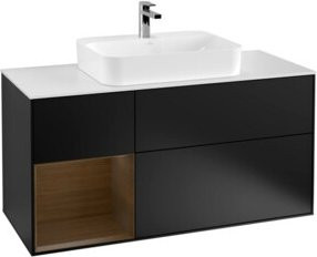 V&B Waschtischunterschrank Finion in Blau Lackiert mit linkem Regal, Breite: 120 cm, Tiefe: 50,1 cm, Höhe: 50,1 cm - Bild 1