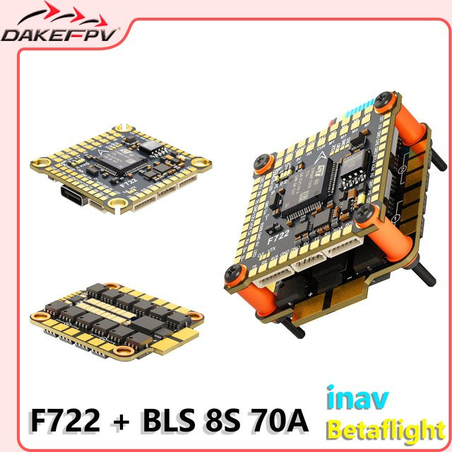 DAKEFPV F722 FC 8S 70A Stack 4in1 Blheli_S Bluejay 8bit ESC Flight Stack für FPV 5 Zoll RC Drohnen mit Betaflight und INAV Unterstützung - Bild 1