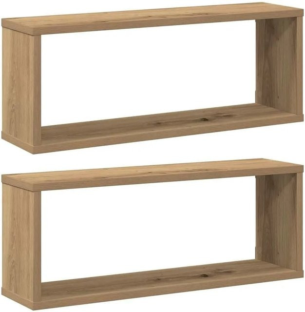 vidaXL Würfel-Wandregale 2er-Set Artisan-Eiche, Farbe Braun, B/T/H: 60 x 15 x 23 cm - Bild 1