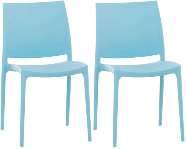 CLP 2er Set Maya Stühle in Hellblau für Wohnzimmer und Garten - Bild 1