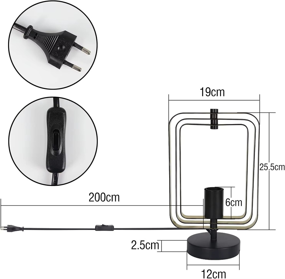 Vintage Tischlampe aus Metall in Schwarz mit E27 Fassung und verstellbarem Design für Wohnzimmer und Schlafzimmer - Bild 4