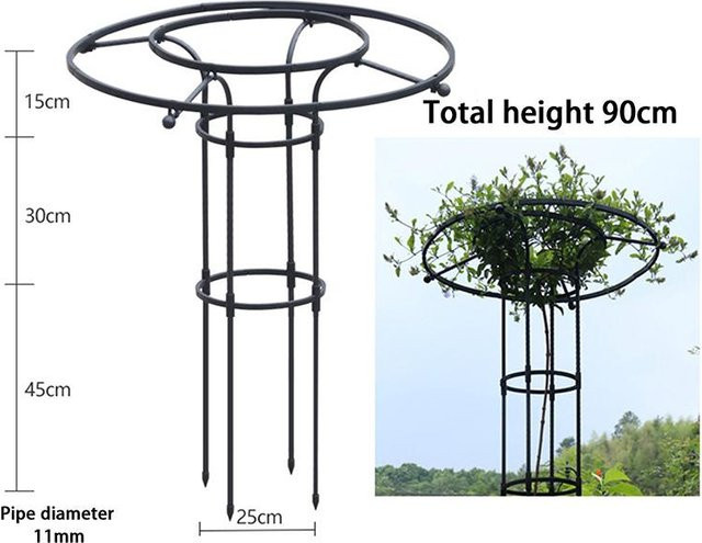 Wolfman Gartengerüst Schirmturm aus Stahl als Rankhilfe für Kletterpflanzen in Schwarz, Höhe: 90 cm - Bild 1