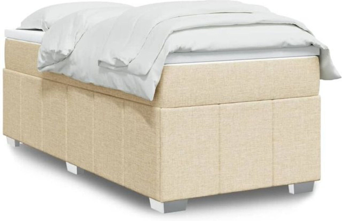 vidaxl Boxspringbett mit Matratze aus Stoff in Creme, B/T/H: 90 x 190 cm - Bild 1