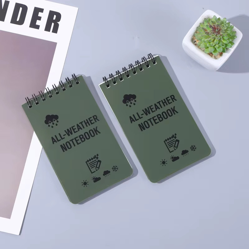 Wasserdichtes taktisches Mini-Taschennotizbuch mit linierten Seiten in Grün - Bild 3