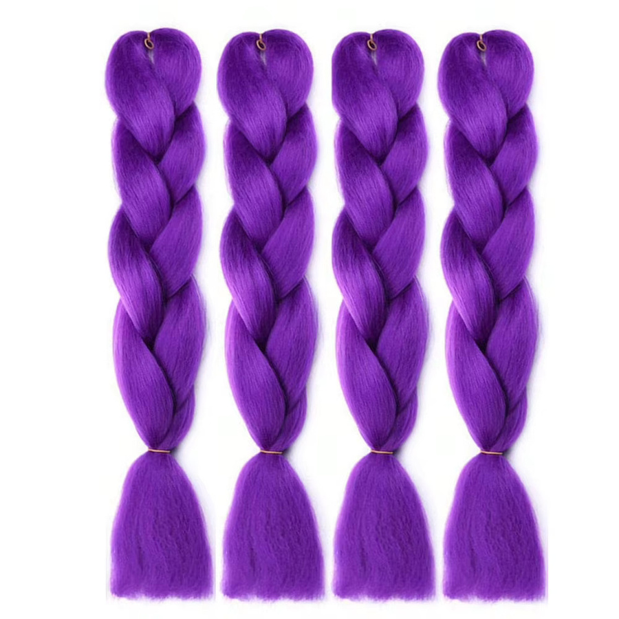 BUDABUDABUDA Synthetisches Häkelhaar, 3 Stück, Lila Rosa Ombre, Damen - Bild 4