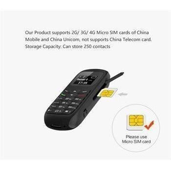 VINSOO l8star BM70 Mini-Mobiltelefon in Schwarz mit Bluetooth-Ohrhörern und Stimmverzerrer - Bild 2