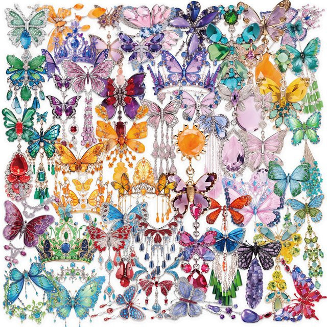 50 Stück transparente INS-Schmetterlings-Schmuckaufkleber aus wasserfestem PET von BulingBulingStickers Store in Multicolour - Bild 1