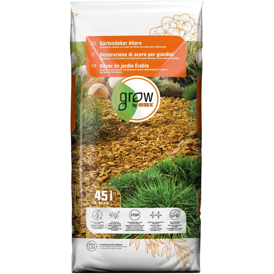 GROW by OBI Gartendekor Ahorn Hackschnitzel aus Nadelholz in Gelb, bis zu 40 mm - Bild 2