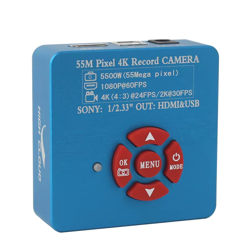 Sony IMX307 Mikroskop Kamera mit 48MP und C-Mount Objektiv für HDMI und USB, 1080P Video Kamera für PCB IC Löten und Reparatur, Blau - Bild 1