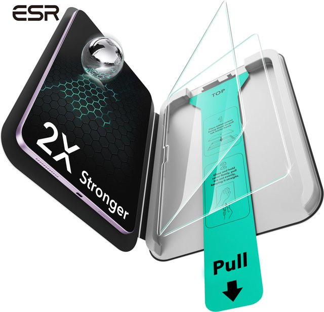 ESR 2er-Pack Displayschutzfolie aus gehärtetem Glas für iPad Pro 11 und 13 Zoll (2024/2025), HD Air, transparent - Bild 1