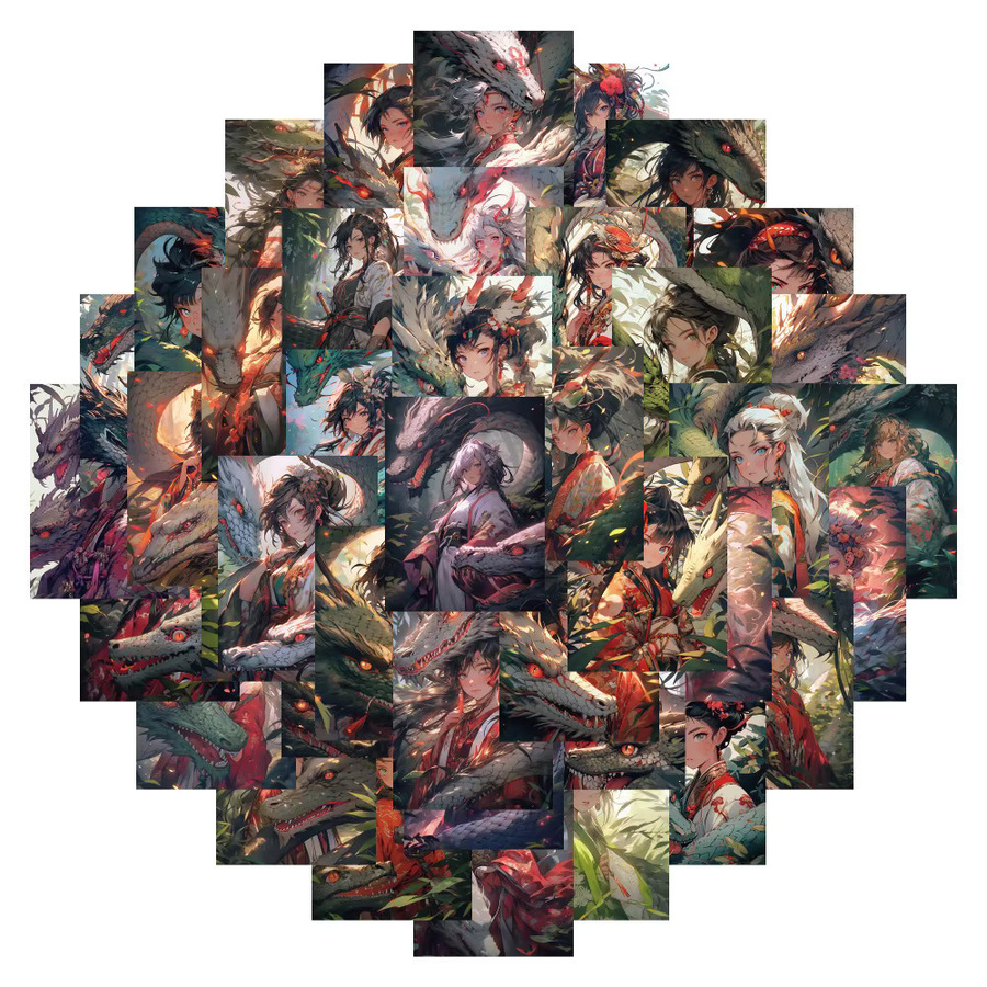 60 Stück Alte Wind Drachen Hero Weibliche Graffiti Aufkleber von BulingBulingStickers Shop in Multicolour - Bild 2