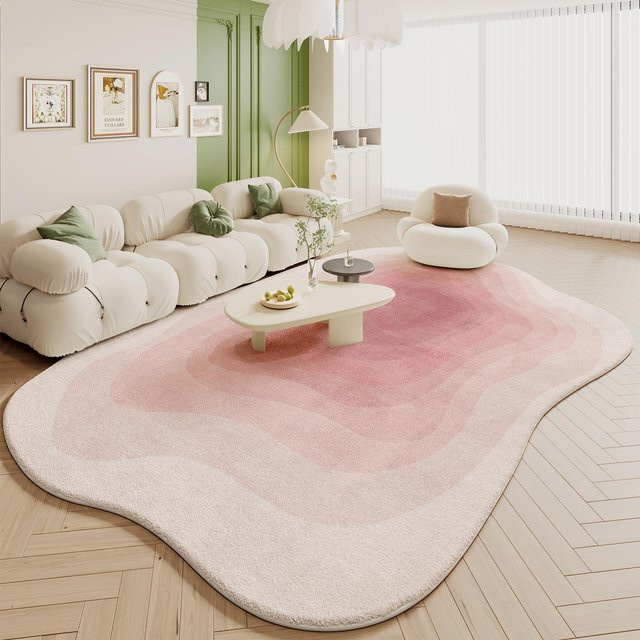 Rutschfester Teppich aus Imitationskaschmir in Creme und Gold für Wohnzimmer und Schlafzimmer, B/T: 60 x 40 cm - Bild 1