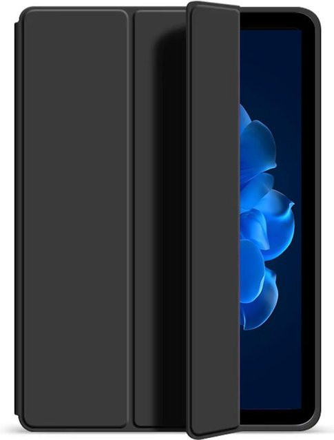Silikonhülle für iPad Pro 11 (1. bis 4. Generation) und iPad Air 4, 5, 6 (10,9 Zoll) mit Smart Cover Aufklappfunktion in Schwarz - Bild 1