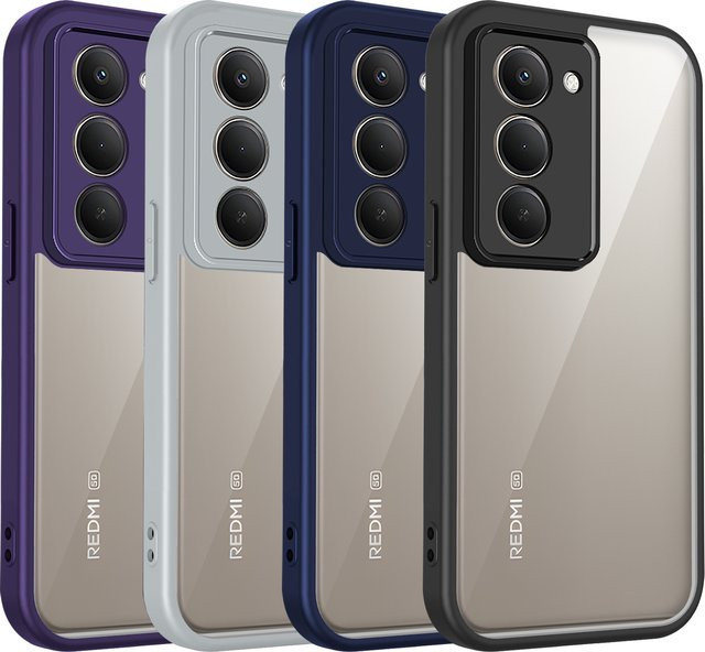 Xiaomi Poco M8s 5G Handyhülle aus Silikon mit transparenter matter Rückseite und Stoßfänger-Schutz - Bild 1