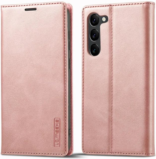 Leder-Brieftaschenhülle für Samsung Galaxy S24 S23 S22 S21 Plus Ultra A55 A54 A53 A35 A15 A14 A13 5G mit Kartenfach und Ständer in Rosa - Bild 1