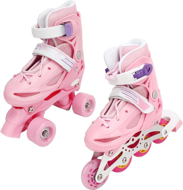 aimo Kinder Rollschuhe Rosa Verstellbar für Innen Außen - Bild 1