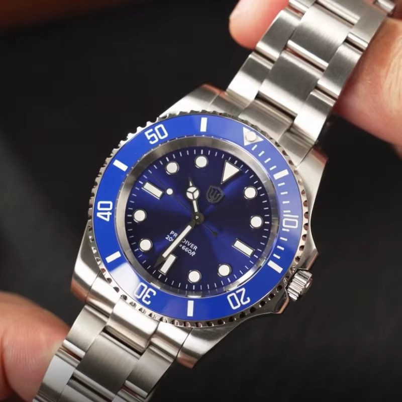 Watchdives Armbanduhr, Quarz, Edelstahl, Blau, Herren - Bild 2