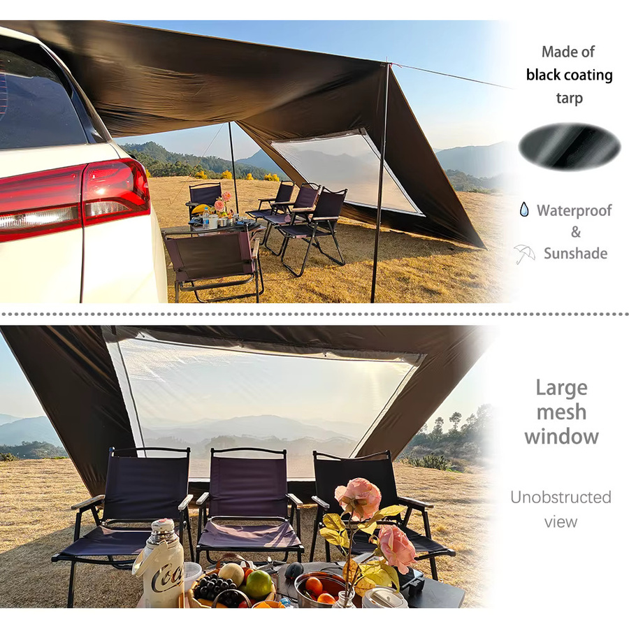 HIDE WALKER Auto-Seitenmarkisen-Zelt mit schwarzer Beschichtung, wasserdichtes Camping-Baldachin für Outdoor, B/T: 500 x 290 cm - Bild 3